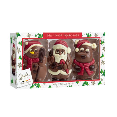 Picture of Christmas Figures Trio Snowman, Santa & Reindeer - 3x 55gm (Carton of 12 Units)