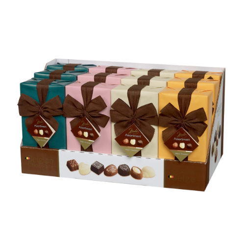 Picture of Belgian Chocolates 'Green' Gift Box with Ribbon - 250gm (Carton of 12 Units)